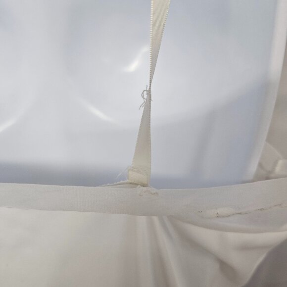 Cream Babydoll Y2K Slip Dress Fairy Whimsigoth Mesh Lounge S - Picture 8 of 9